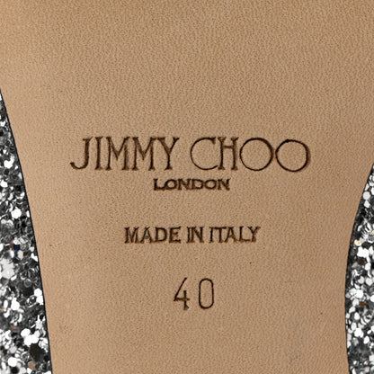 Jimmy Choo Coarse Glitter Abel 100 Pumps 40 Silver 7 of 8