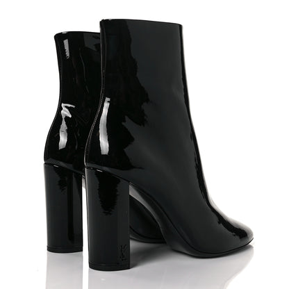 Saint Laurent Patent Loulou 95 Ankle Zip Boot 40 Black 4 of 9