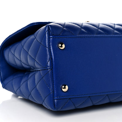 Chanel Caviar Quilted Small Coco Handle Flap Dark Blue 8 of 9