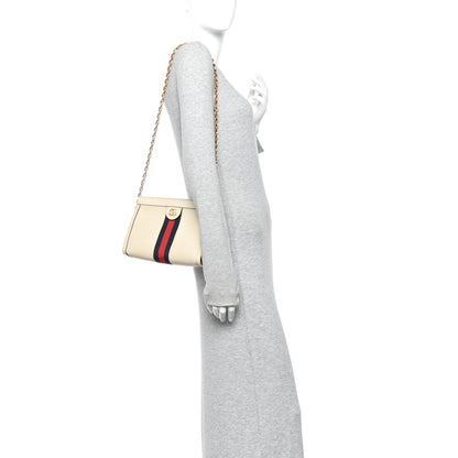 Gucci Textured Calfskin Web Small Ophidia Chain Shoulder Bag Mystic White 2 of 12