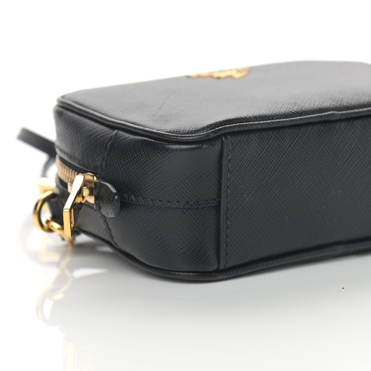 Prada Saffiano Mini Camera Crossbody Bag Black 9 of 11
