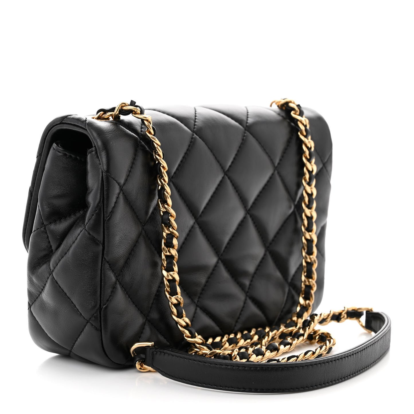 Lambskin Quilted Mini Flap Black