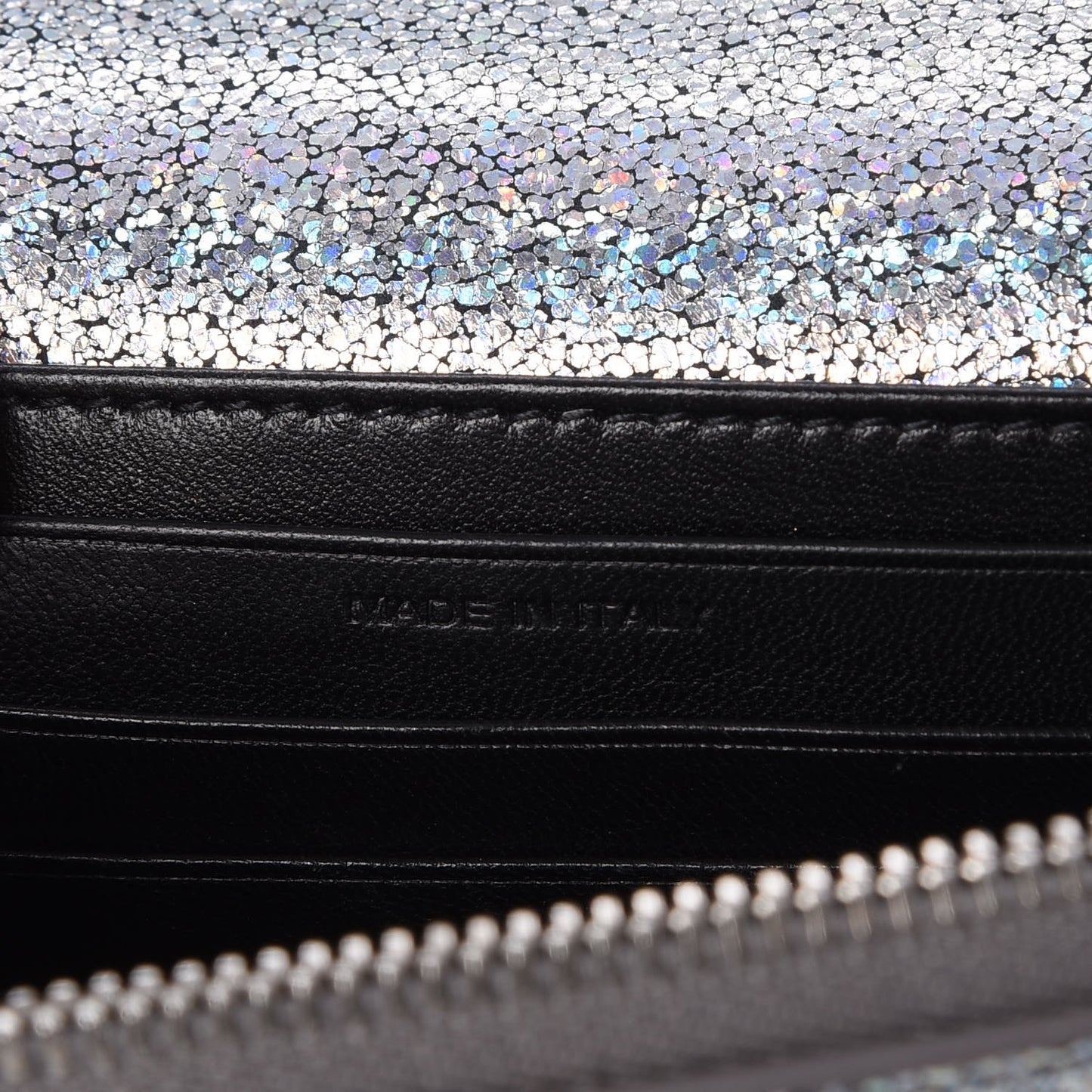 Metallic Crackled Calfskin Monogram Sunset Chain Wallet Star Light