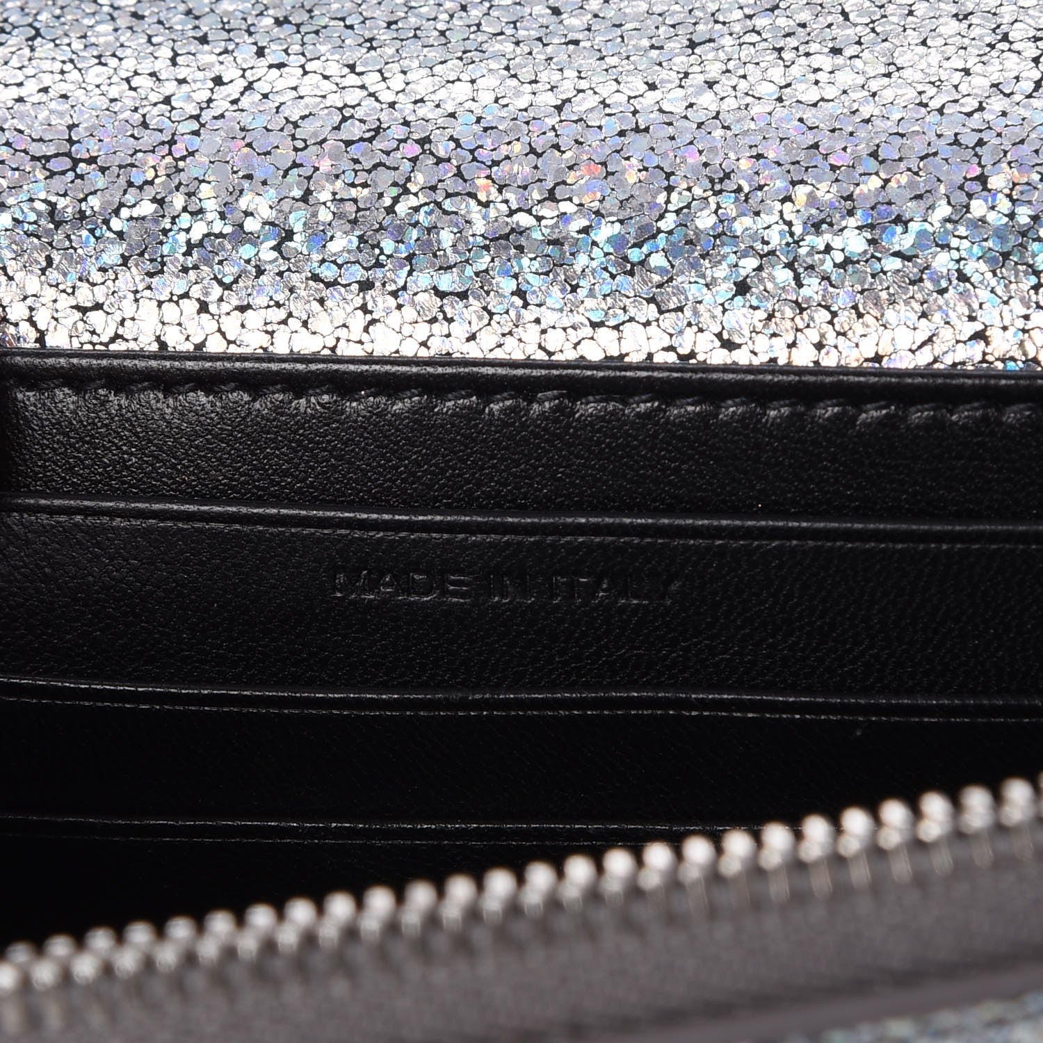 Saint Laurent Metallic Crackled Calfskin Monogram Sunset Chain Wallet Star Light 6 of 7