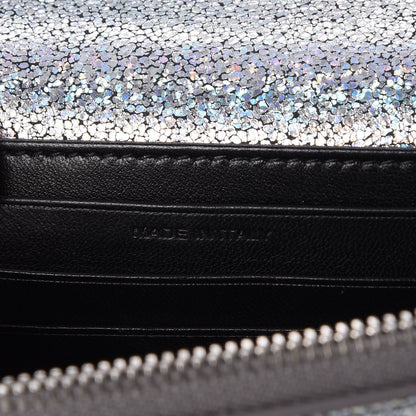 Saint Laurent Metallic Crackled Calfskin Monogram Sunset Chain Wallet Star Light 6 of 7