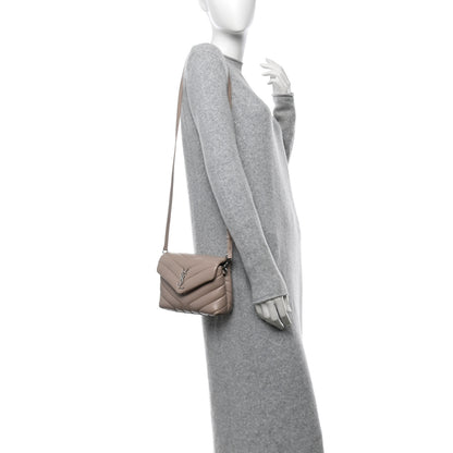 Saint Laurent Calfskin Y Quilted Monogram Toy Loulou Crossbody Bag Light Natural 2 of 11