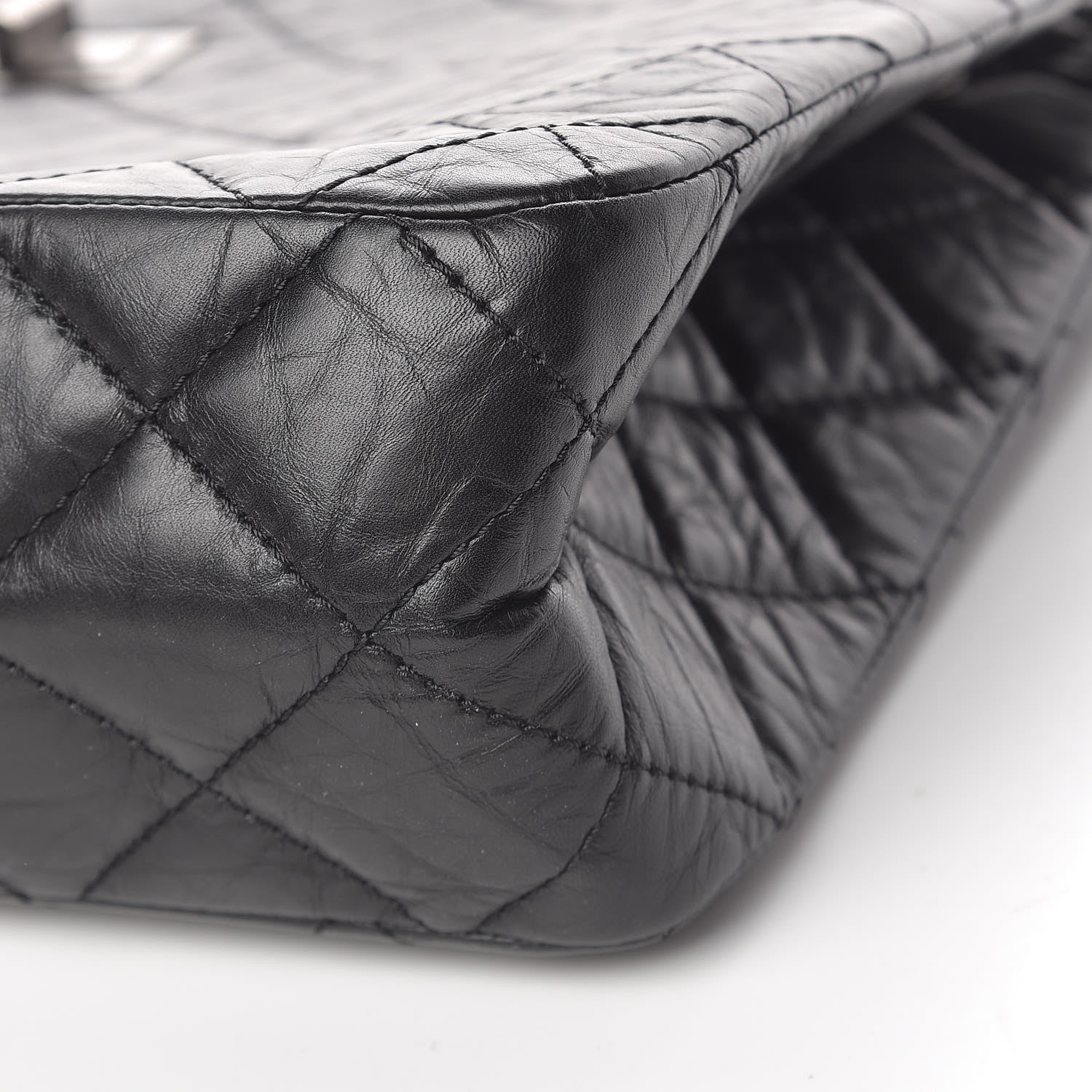 Chanel Aged Calfskin Quilted Reissue 2.55 Tote Black 10 of 10