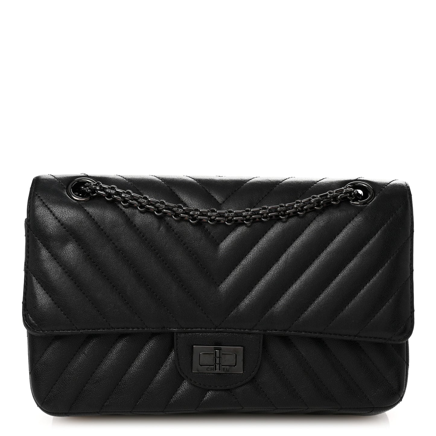 Sheepskin Chevron Quilted 2.55 Reissue 225 Double Flap So Black