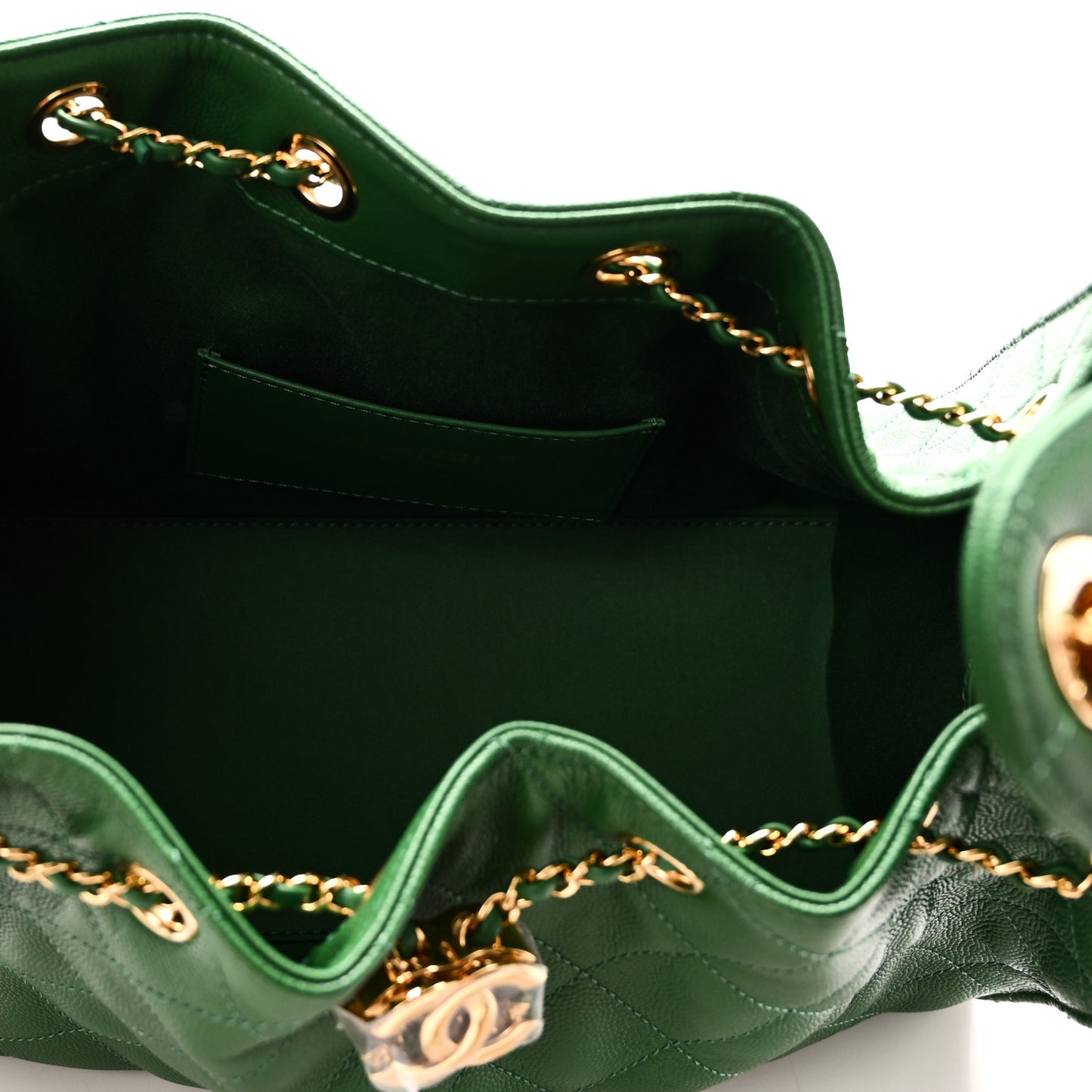 Caviar Quilted Small Chanel 25 Handbag Green