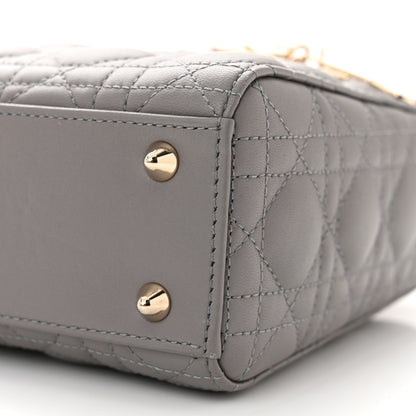 Christian Dior CHRISTIAN DIOR Lambskin Cannage Small My ABCDior Lady Dior Grey 9 of 9
