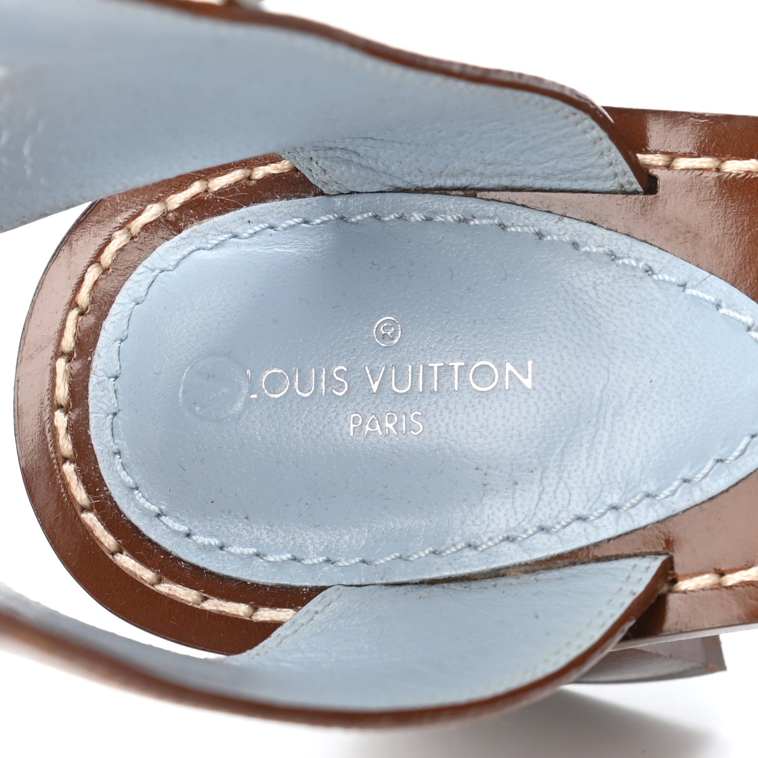 Louis Vuitton Calfskin Monogram Passenger Sandals 38 Cognac 7 of 9
