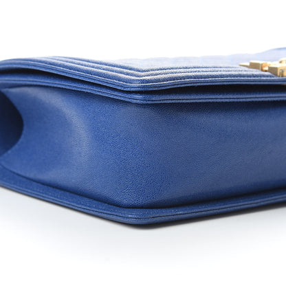 Chanel Caviar Quilted New Medium Boy Flap Blue 10 of 13