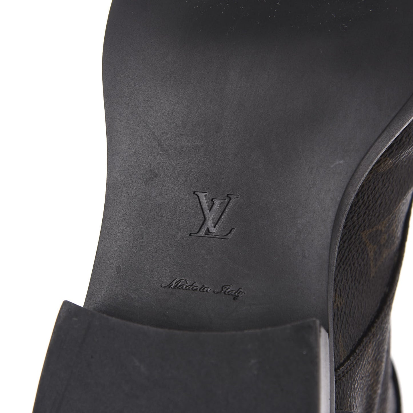 Monogram Calfskin Wonderland Flat Ranger Boots 36 Black