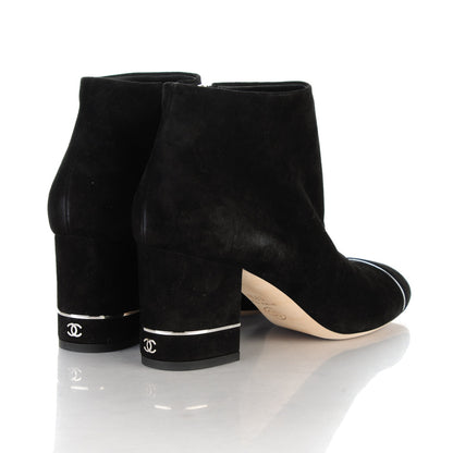 Chanel Suede Calfskin Short Boots 38.5 Black 4 of 8