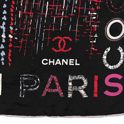 Chanel Silk CC Logo Square Scarf Multicolor 3 of 3