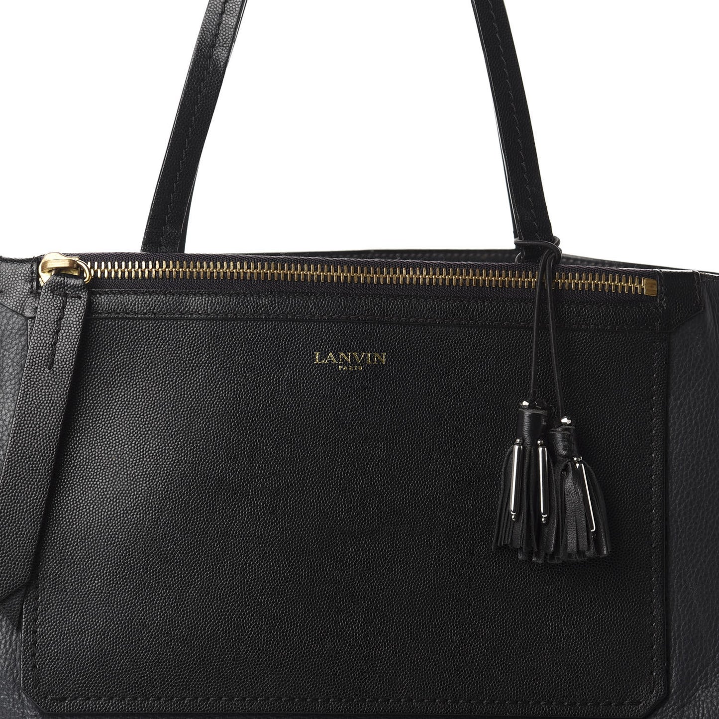 Grained Calfskin New Easy Shopper Tote Navy Black
