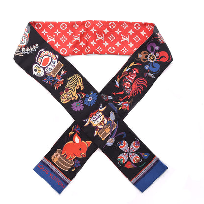 Louis Vuitton Silk Monogram Superstition Bandeau Black 1 of 3