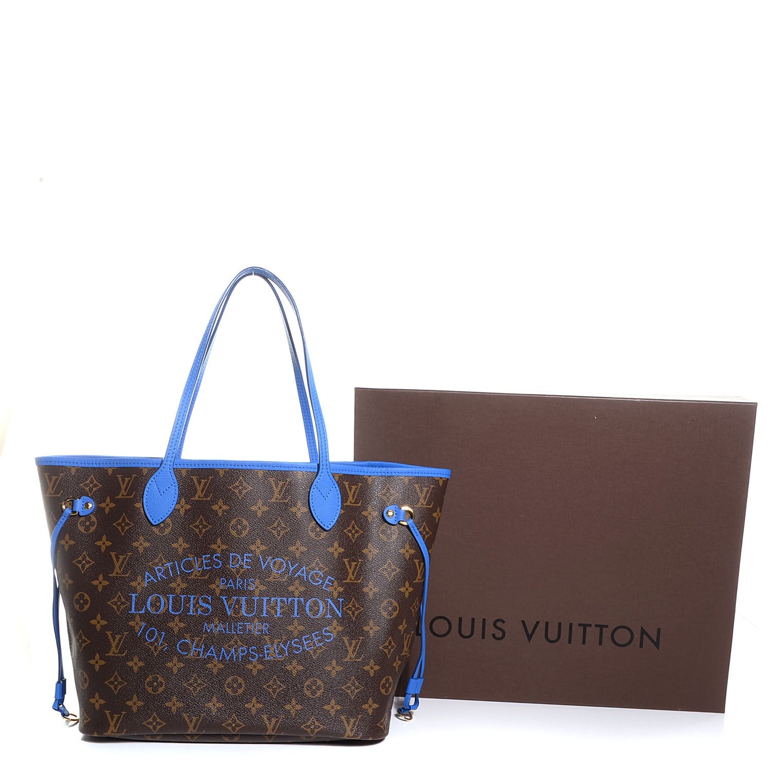 Louis Vuitton Monogram Articles de Voyage Ikat Neverfull MM Grand Blue 4 of 8