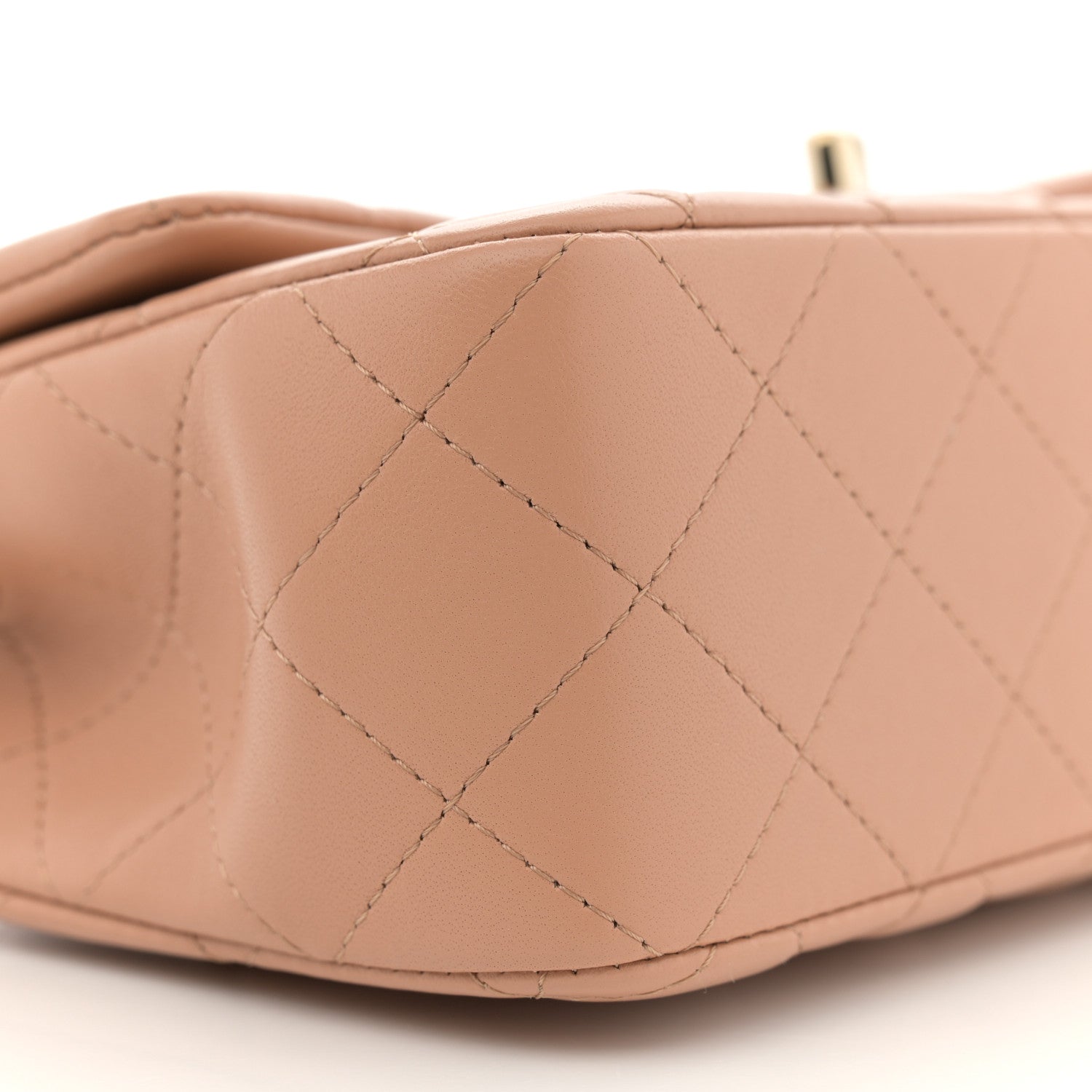 Chanel Lambskin Quilted Mini Top Handle Rectangular Flap Beige 9 of 13