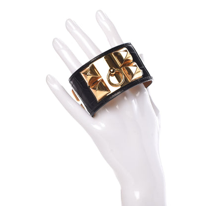 Hermes Matte Alligator Collier de Chien CDC Bracelet L Black 2 of 6