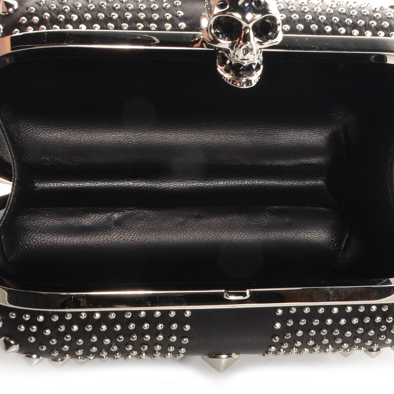 Alexander McQueen Nappa Studded Britannia Skull Box Clutch Black 5 of 7