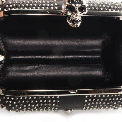 Alexander McQueen Nappa Studded Britannia Skull Box Clutch Black 5 of 7