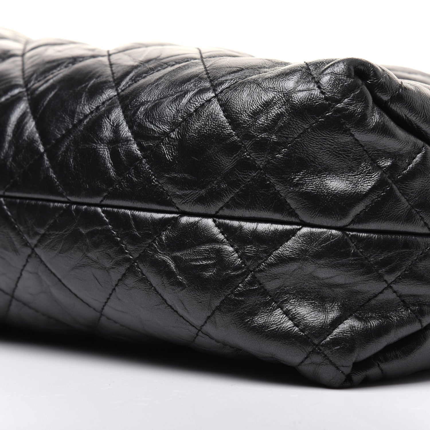 Chanel Metallic Crackled Calfskin Quilted Large Big Bang Hobo Black 7 of 22