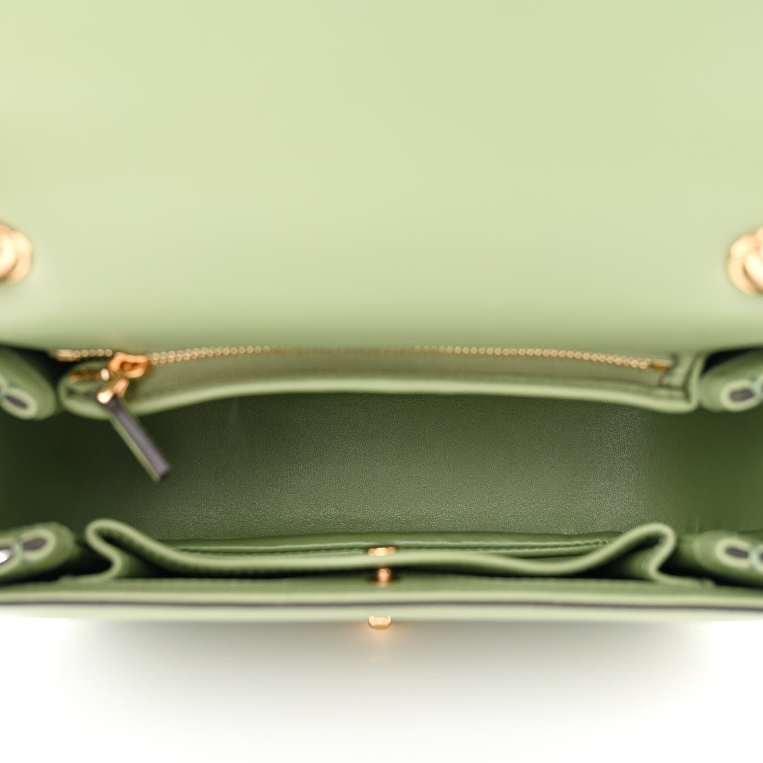 Gucci Roxy Calfskin Small Blondie Top Handle Shoulder Flap Bag Salamander Green 5 of 10