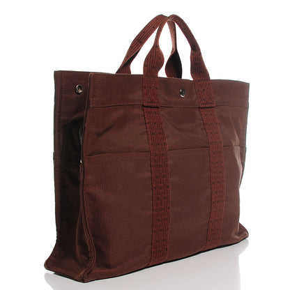 Hermes Canvas Herline MM Tote Brown 3 of 14