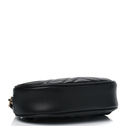 Gucci Calfskin Matelasse GG Marmont Belt Bag 85 34 Black 4 of 11