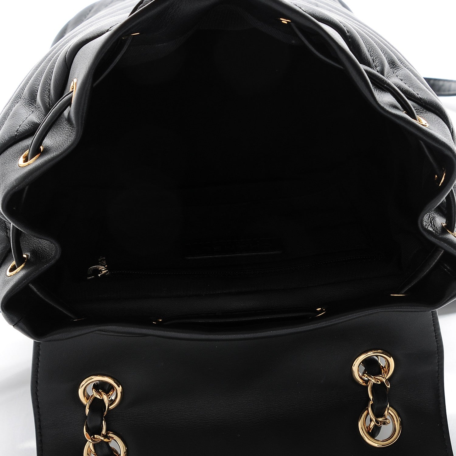 Chanel Calfskin Chevron Quilted Small Urban Spirit Backpack Black 5 of 7