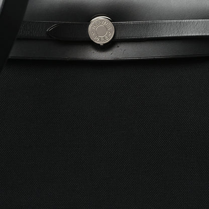 Hermes Military Toile Vache Hunter Herbag Zip PM 31 Black 8 of 11