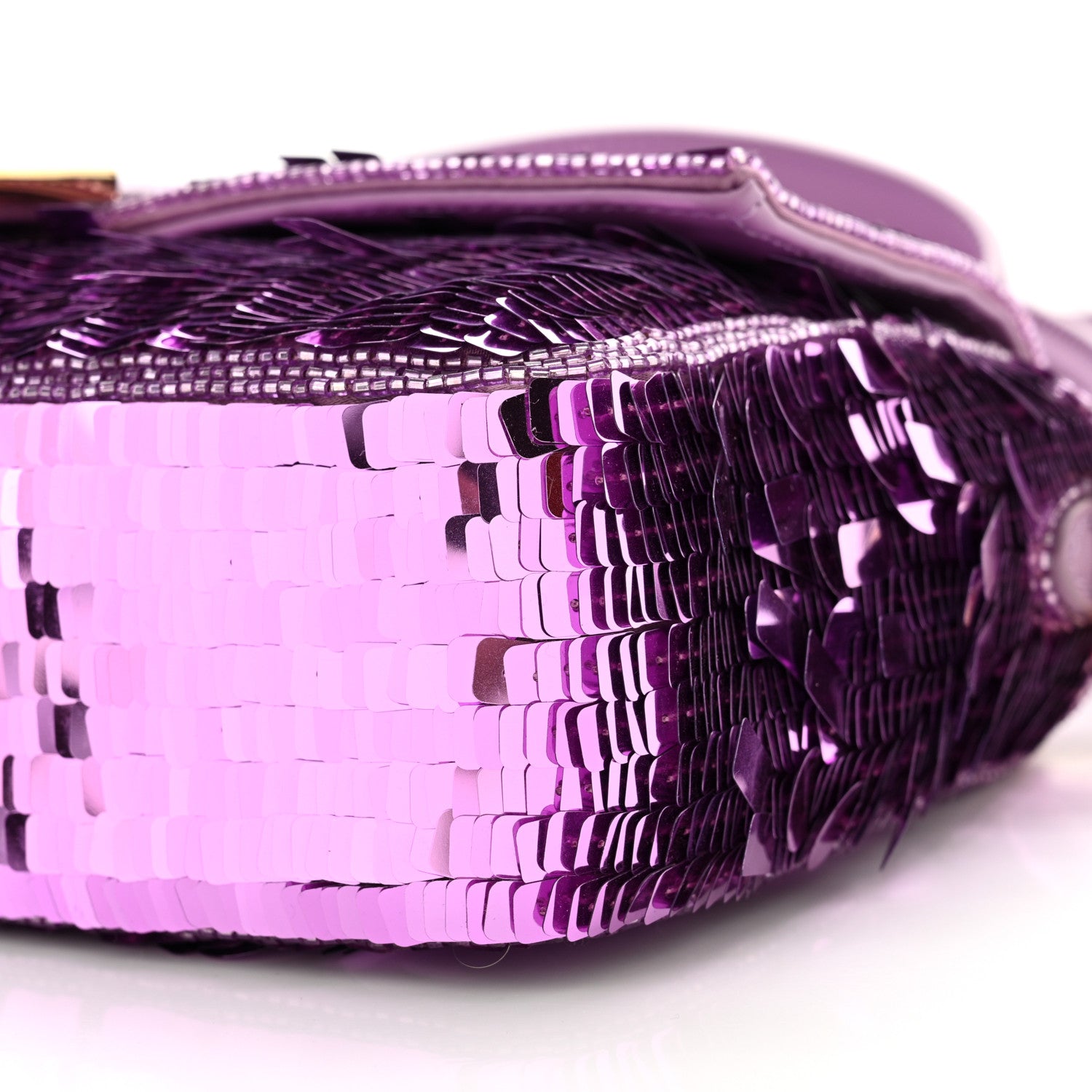 Fendi Sequin Paillettes Shiny Nappa Sex and the City Baguette Agapanto 9 of 9