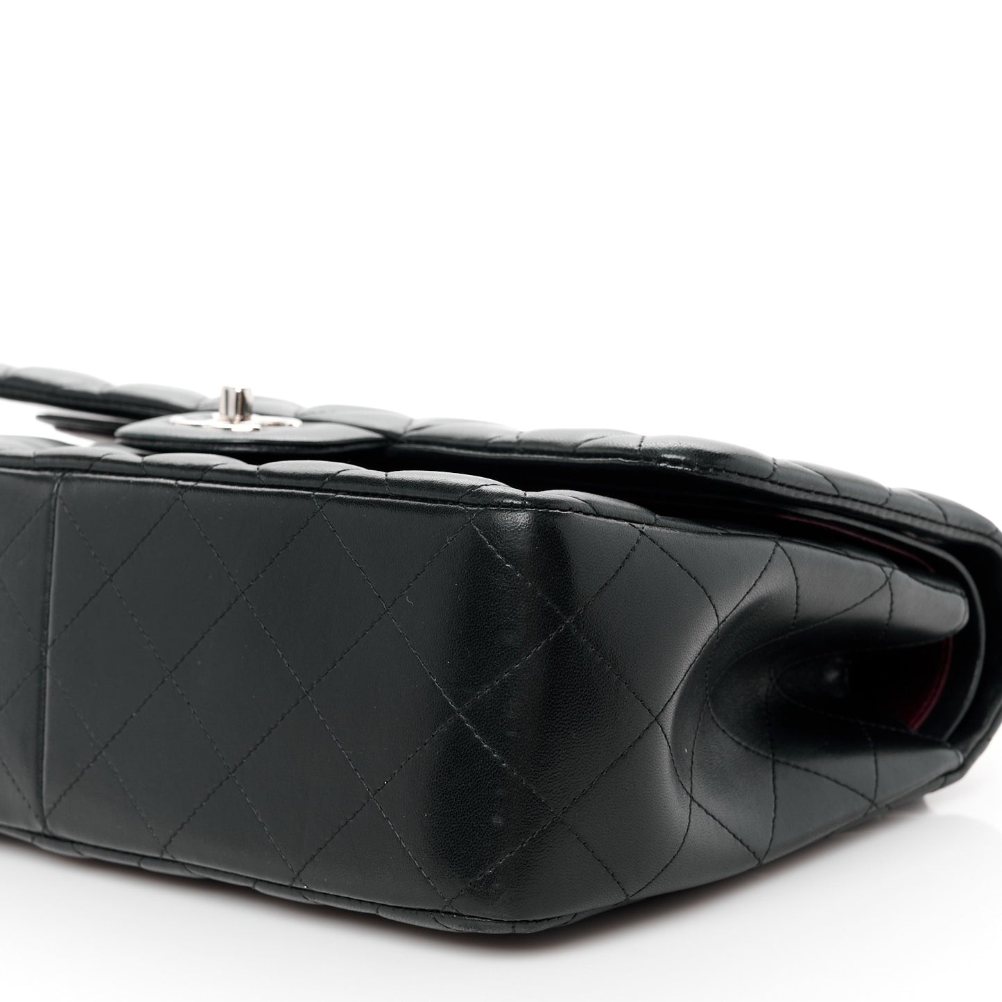 Lambskin Quilted Jumbo Double Flap Black