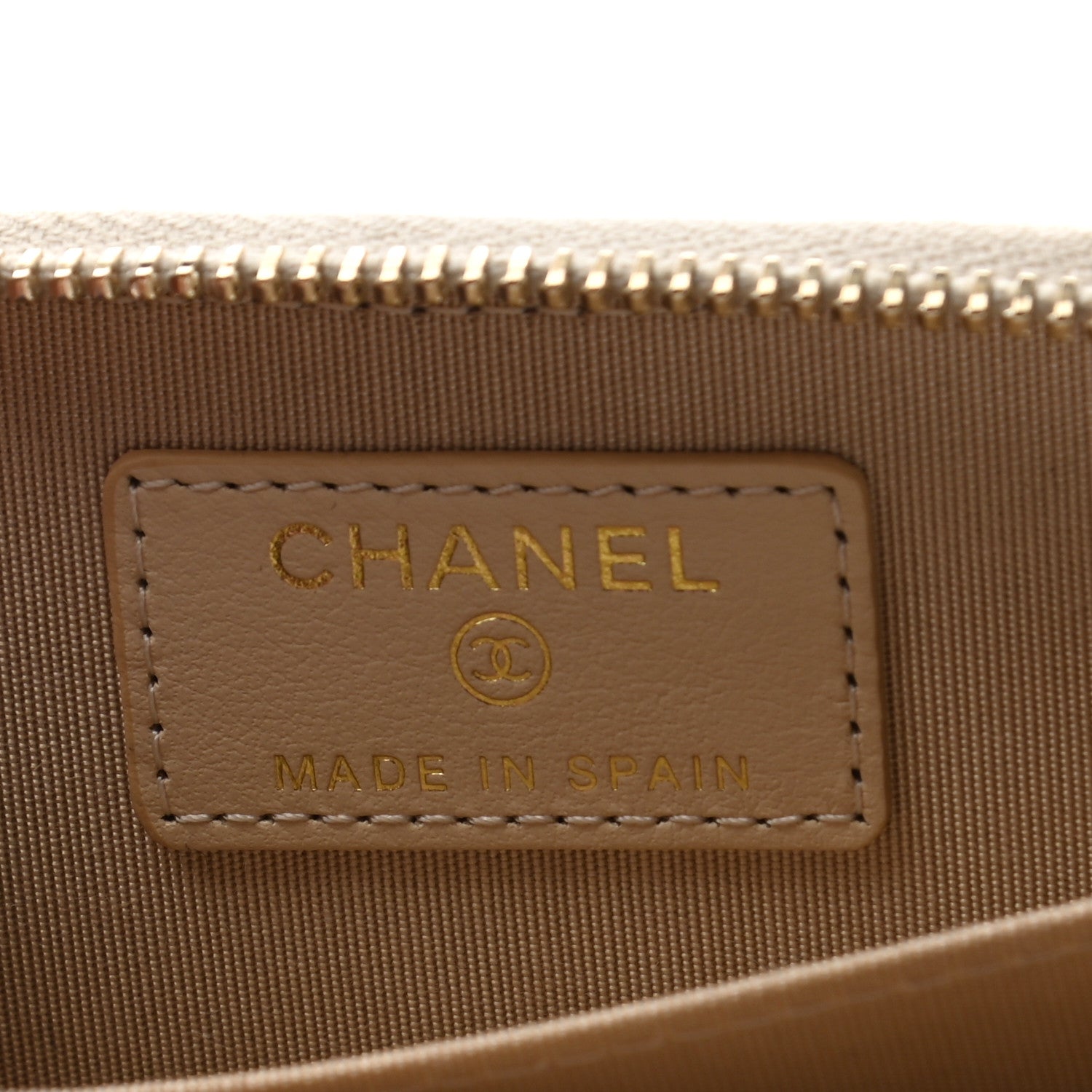 Chanel Goatskin Quilted Chanel 19 Zip Around Coin Purse Wallet Beige 6 of 7