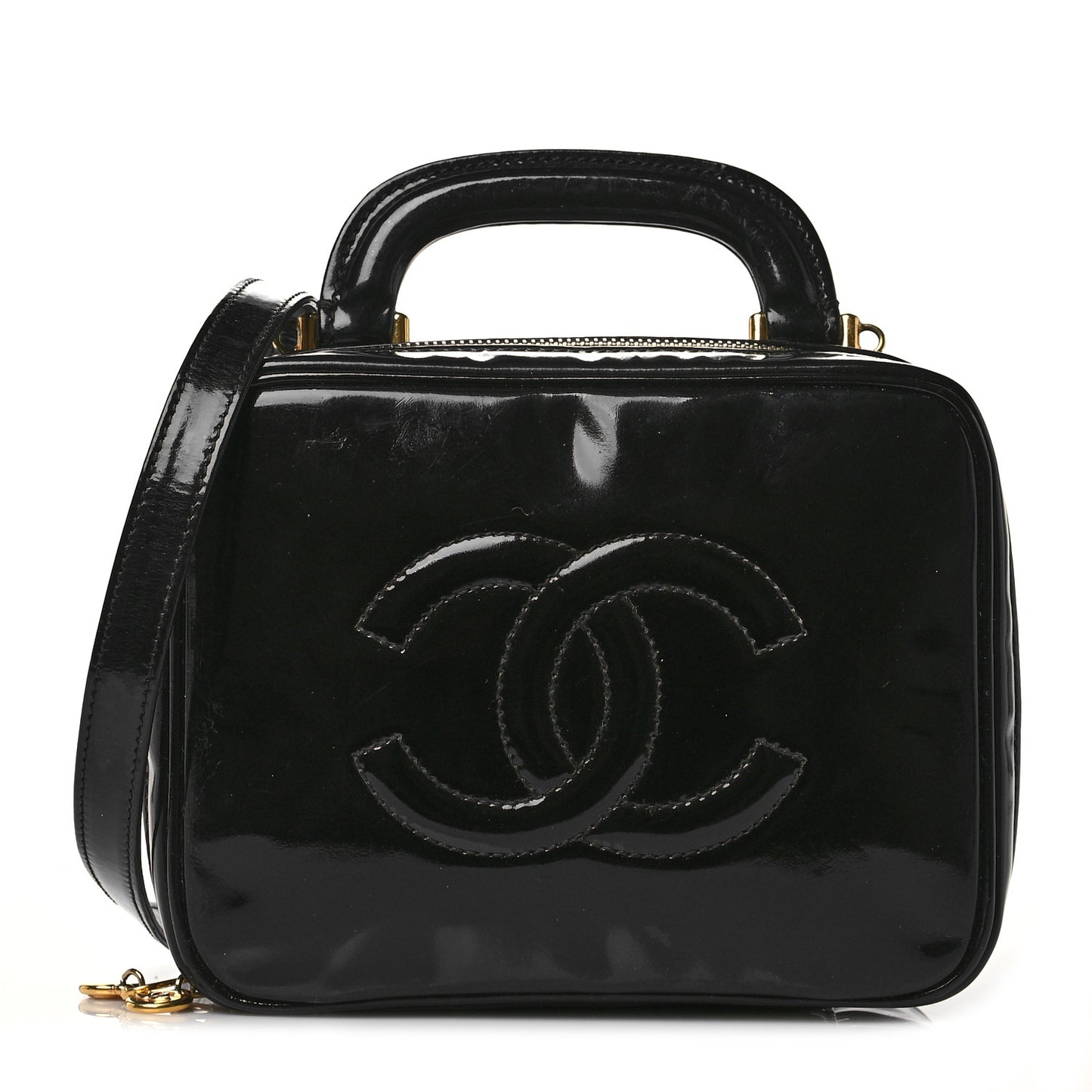 Patent CC Vanity Cosmetic Case Black