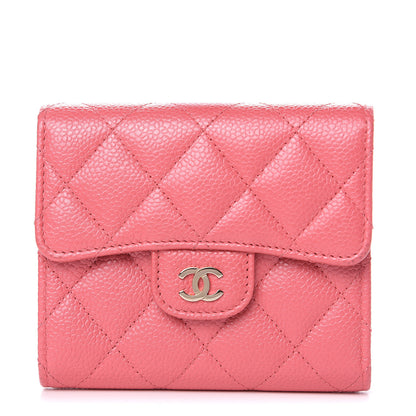 Chanel Caviar Quilted Compact Flap Wallet Pink 1 of 11