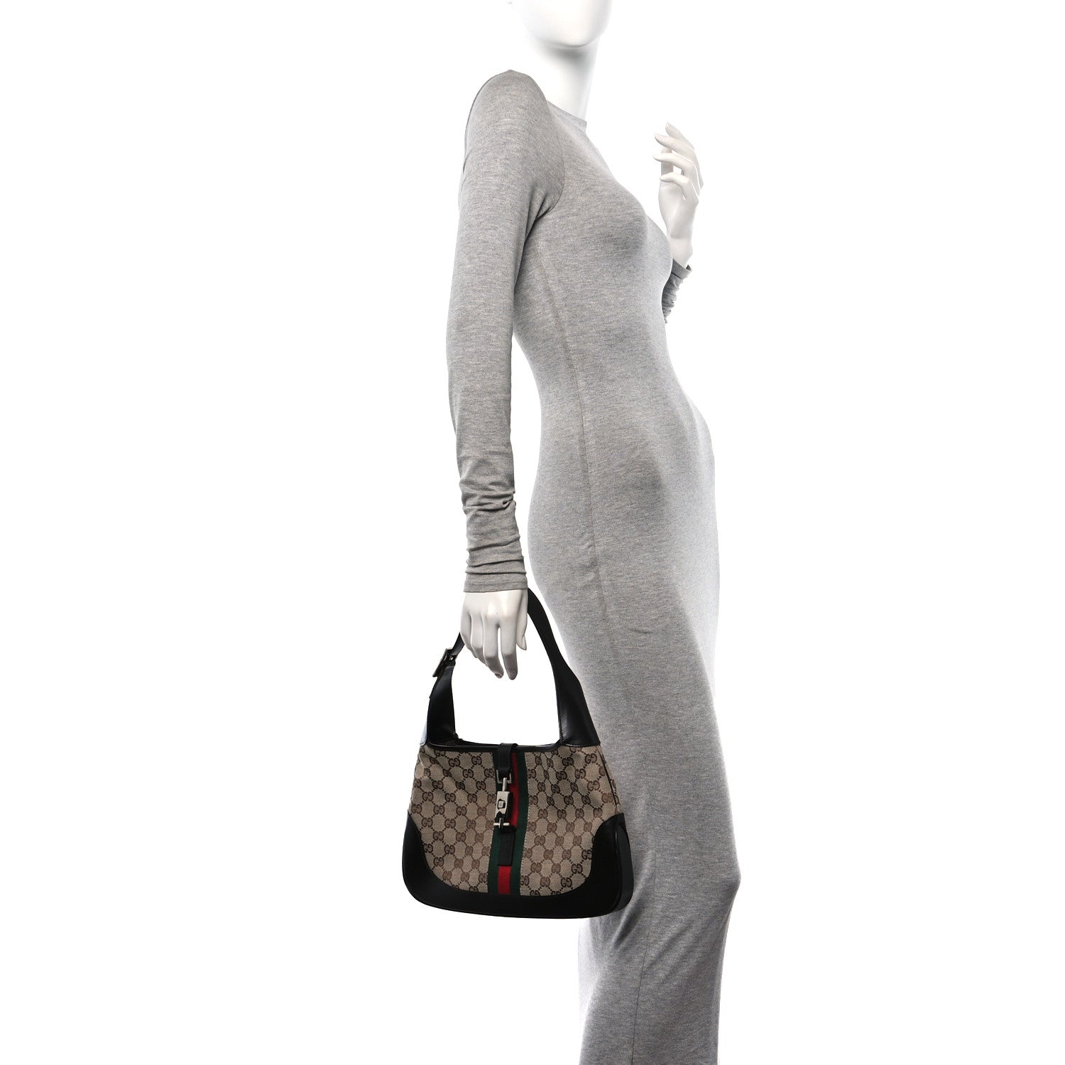 Gucci Monogram Web Jackie O Hobo Dark Brown 2 of 10