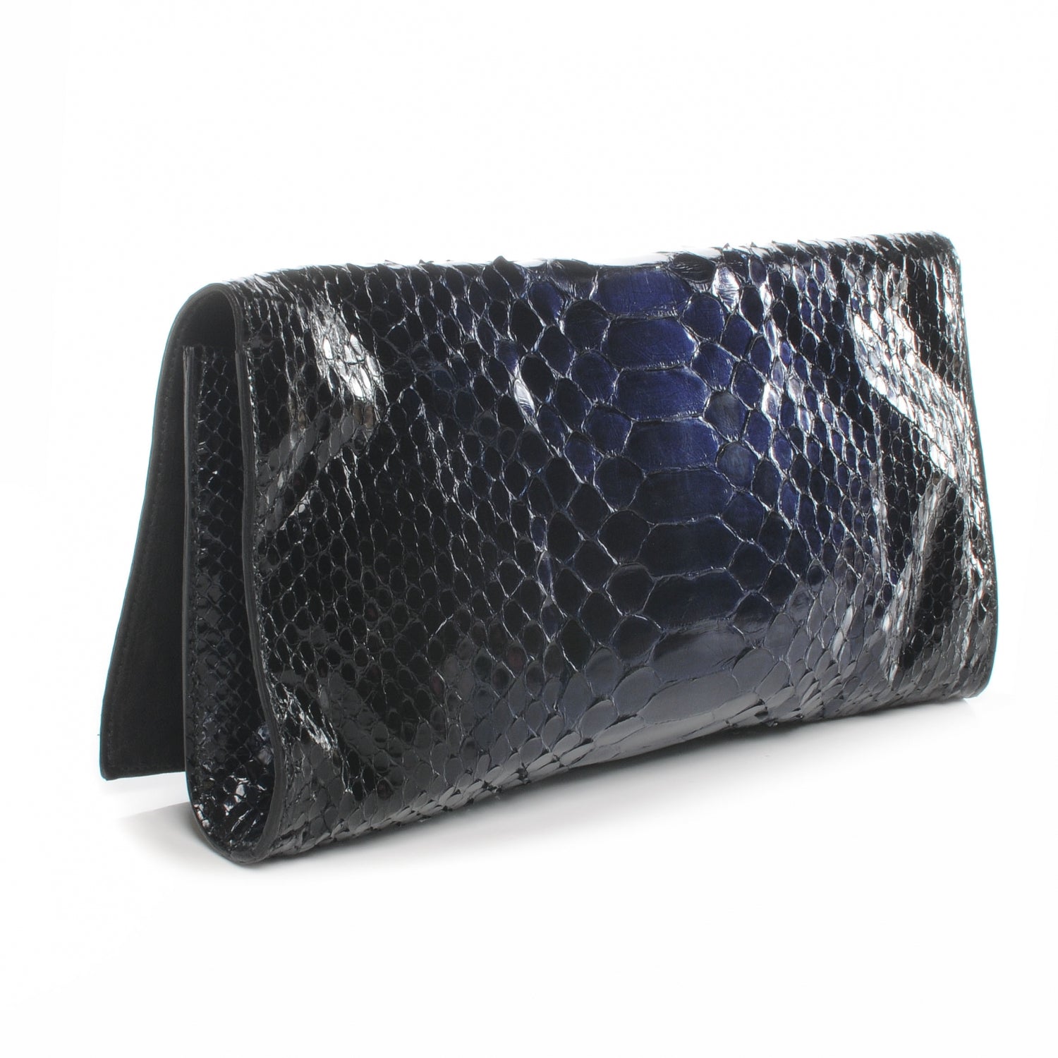 Gucci Python Journal Clutch Blue 7 of 7