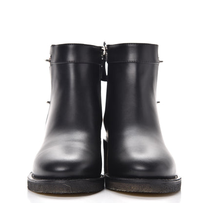 Chanel Calfskin CC Turnlock Ankle Boots 36.5 Black 2 of 9
