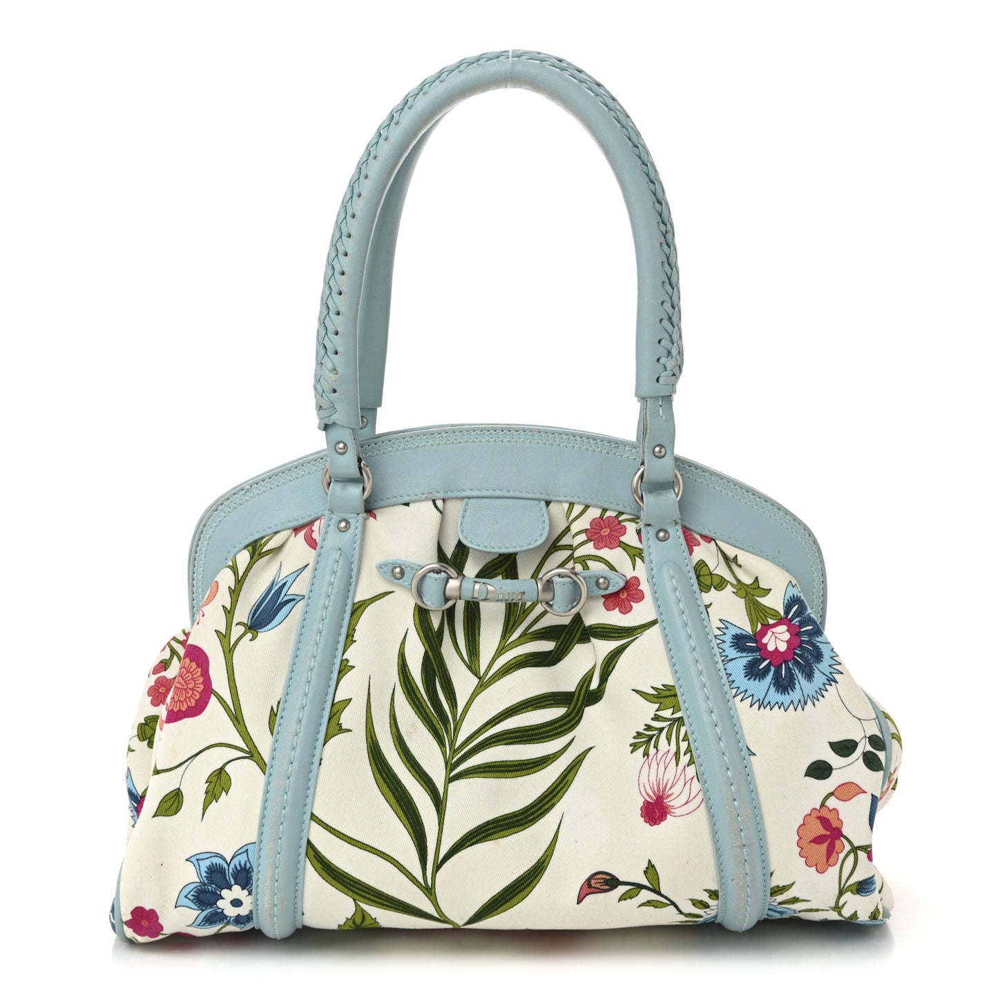 Canvas Floral Frame Satchel