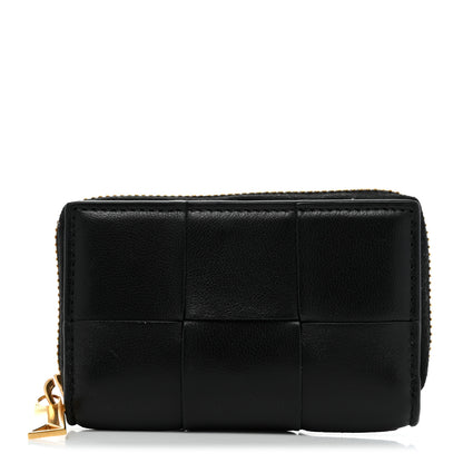 Bottega Veneta Nappa Intrecciato Cassette Accordion Zip Around Card Holder Black 1 of 6