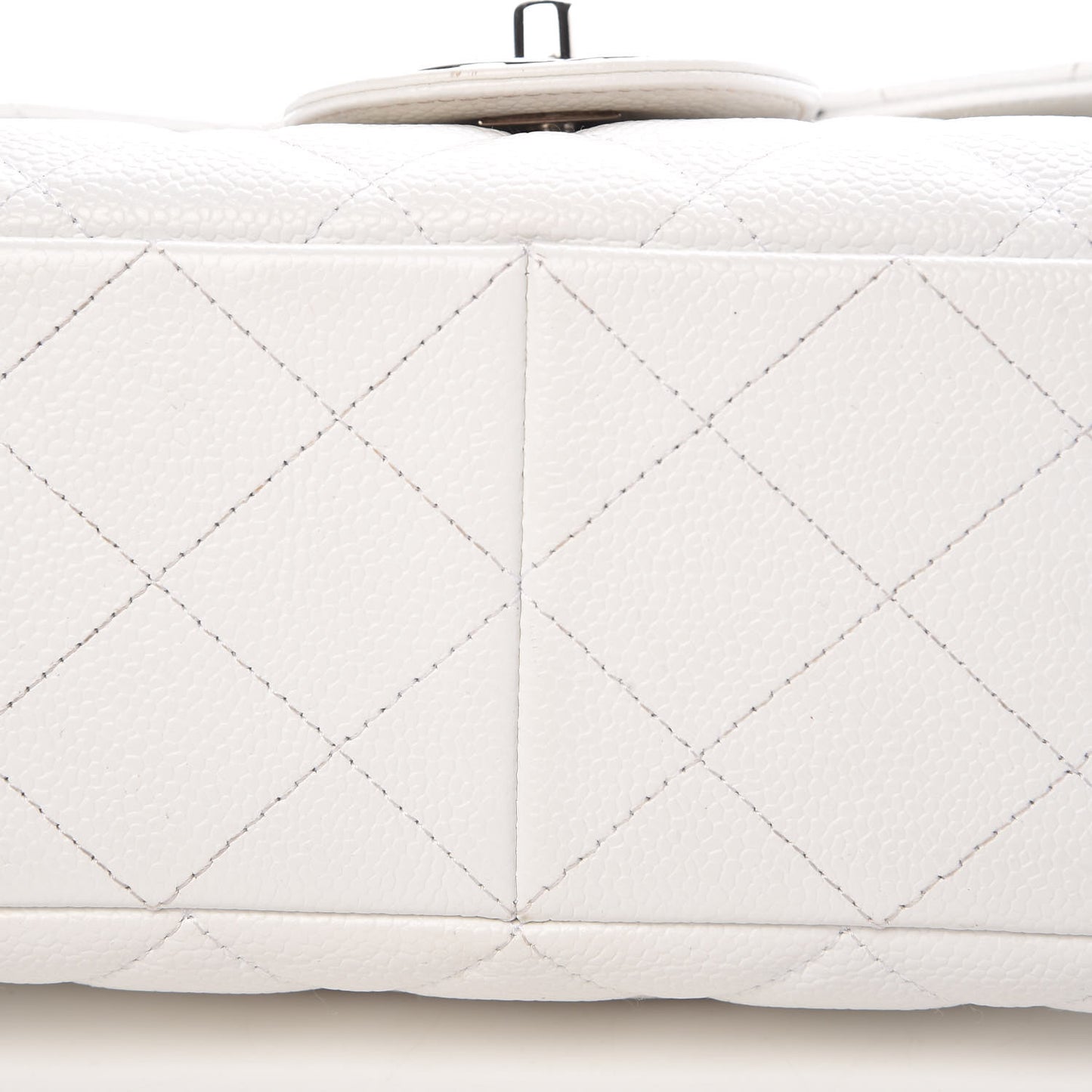 Caviar Quilted Jumbo Single Flap White