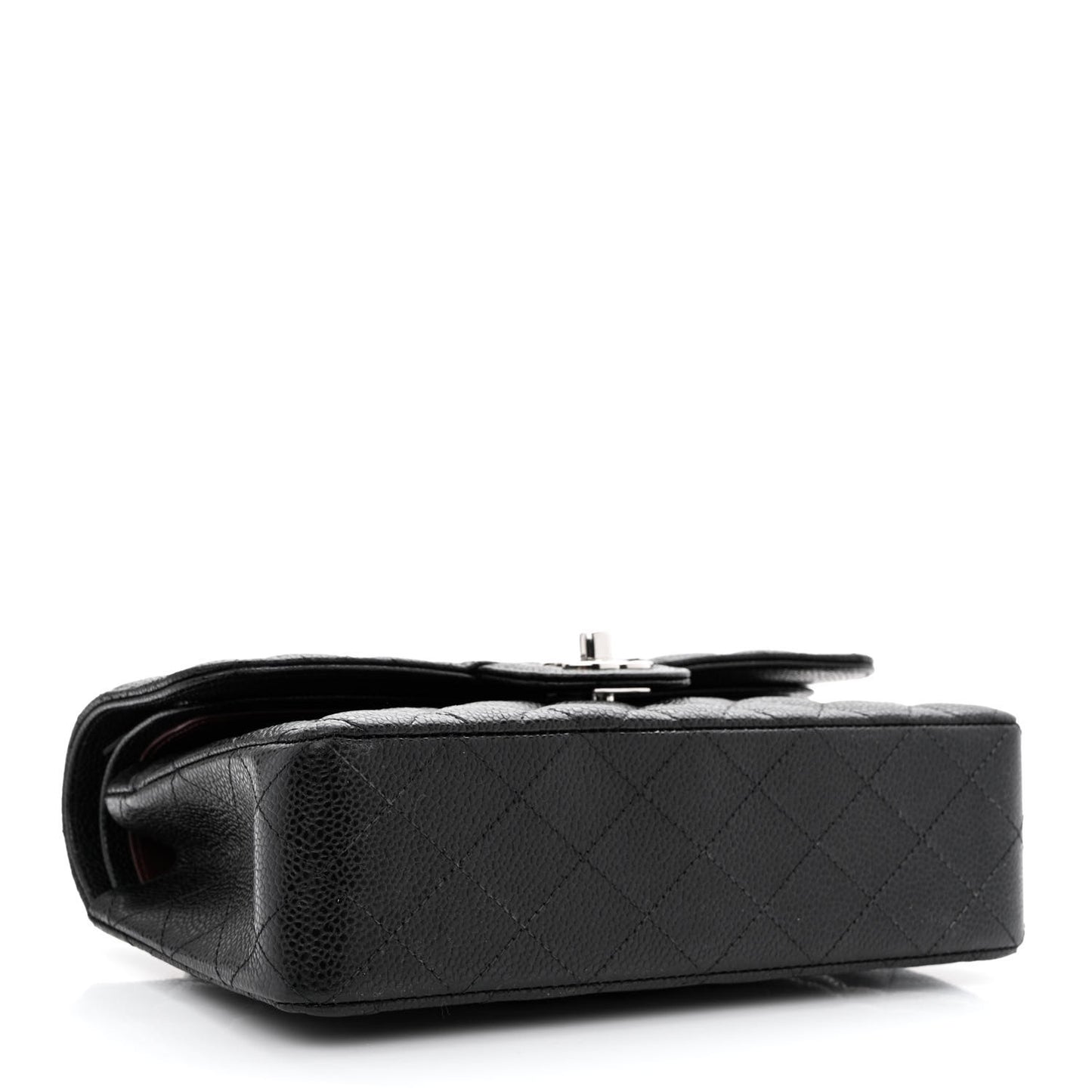 Caviar Quilted Small Double Flap Black