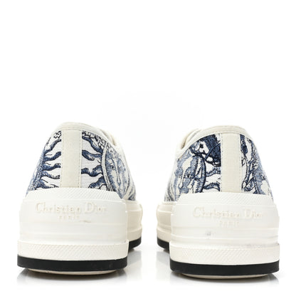 Christian Dior Canvas Le Soleil Embroidered Womens Walk Dior Low Top Sneakers 39.5 Blue Off White 4 of 10