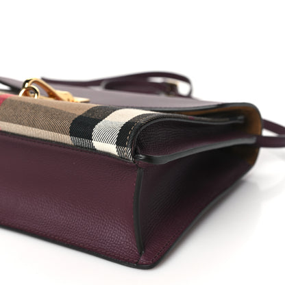 Burberry Derby Calfskin House Check Small Macken Crossbody Bag Mahogany Red 10 of 10