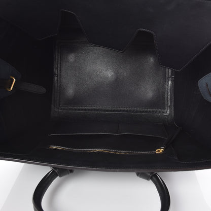 Celine Smooth Calfskin Nubuck Crocodile Embossed Small Tie Knot Tote Navy 8 of 17