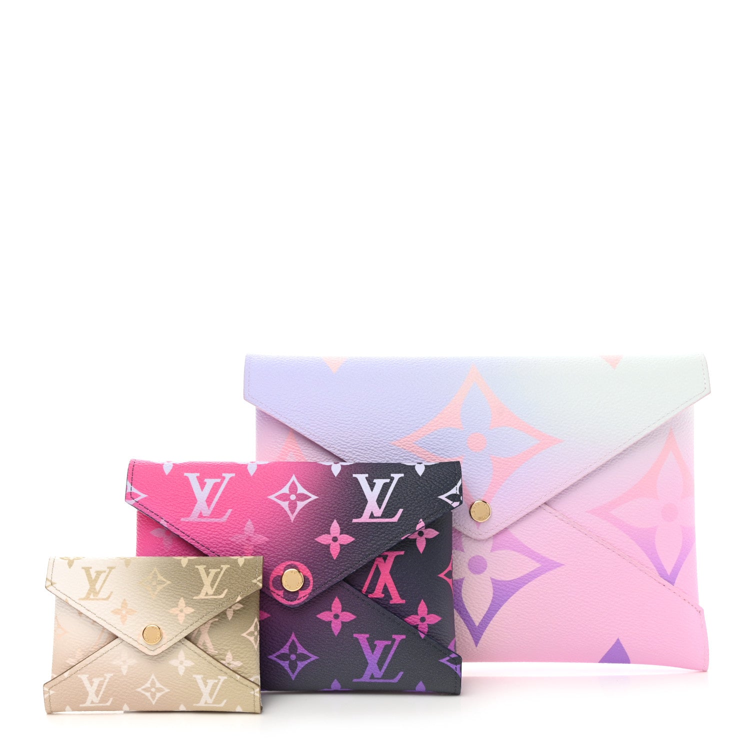 Louis Vuitton Monogram Giant Spring In The City Kirigami Pochette Set Sunrise Pastel Midnight Fuchsia Sunset Kaki 1 of 8