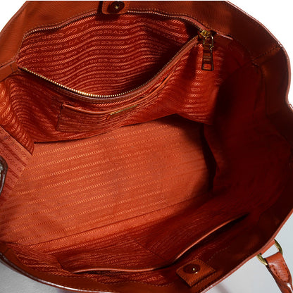Prada Saffiano Lux Large Tote Papaya 6 of 10