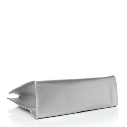 Telfar Metallic Vegan Leather Medium Shopping Bag Silver 3 of 11